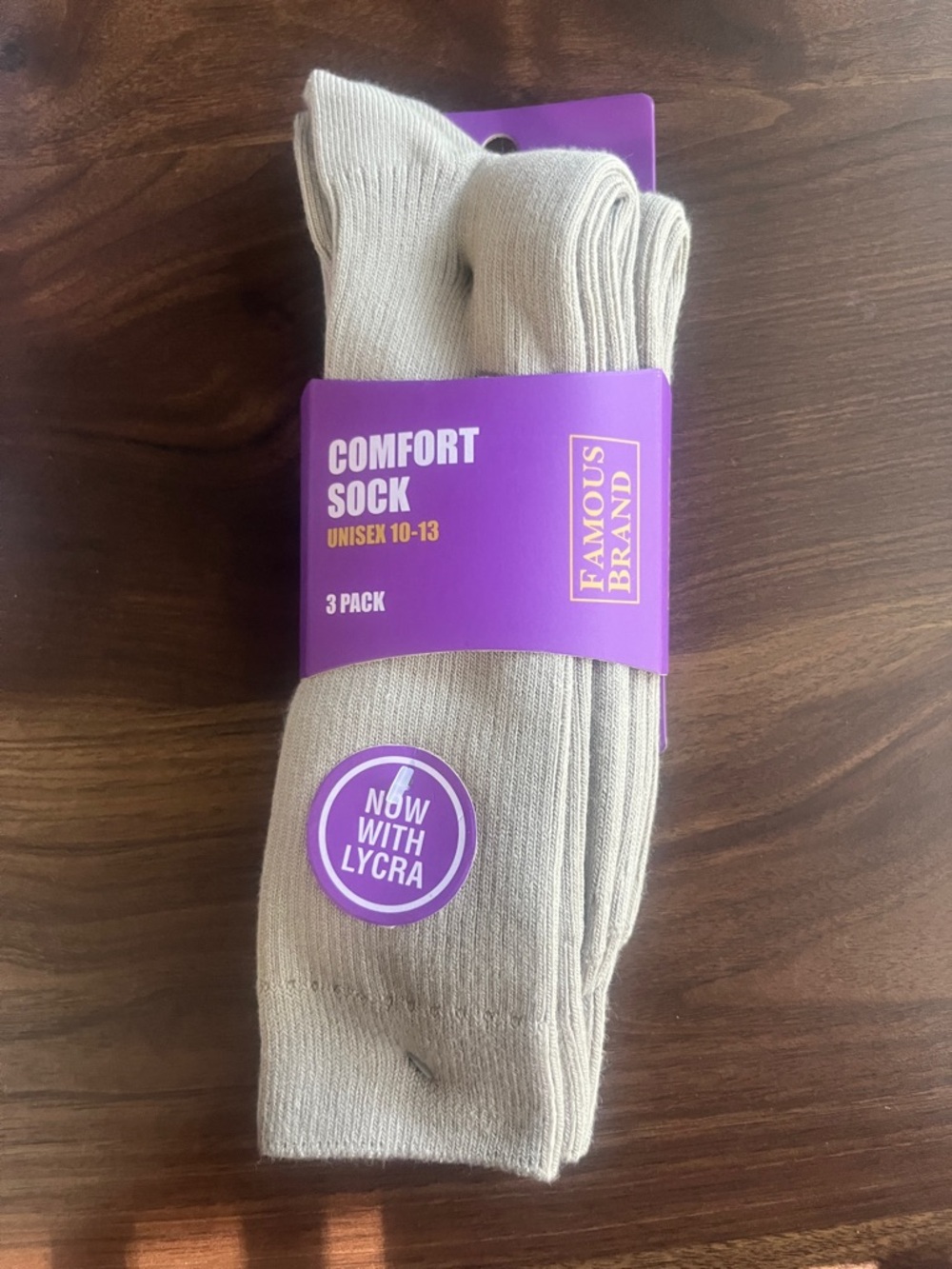 Men’s Comfort Crew Socks - Cream (3 Pack)
